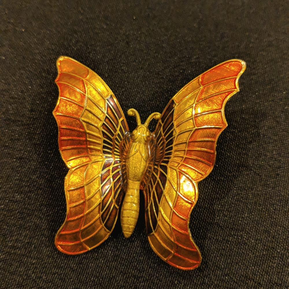 Vintage Brooch Enamel Butterfly Retro Collectible Costume Jewelry Pin